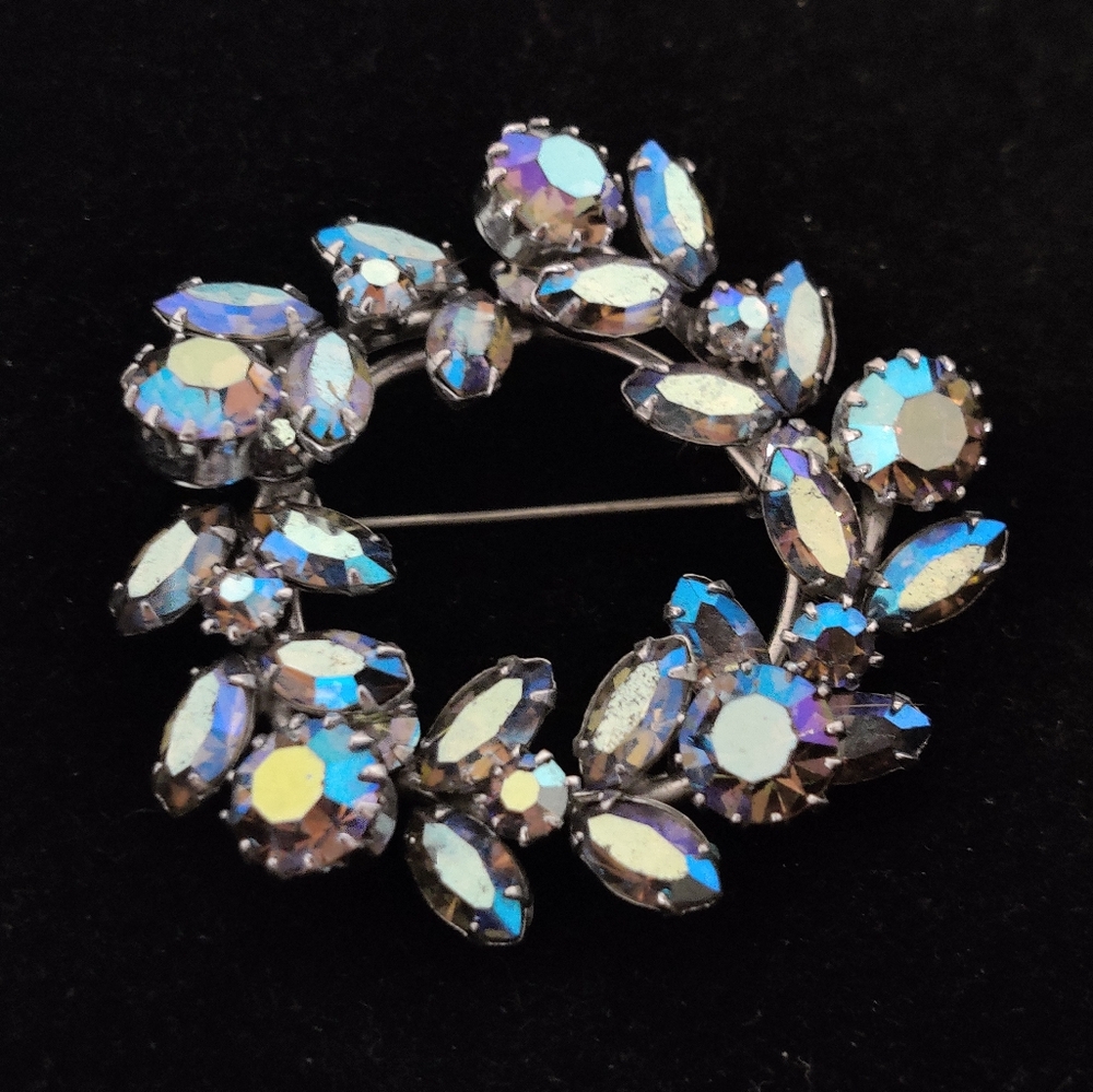 Dazzling Signed Sherman Crystal Brooch
